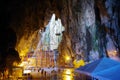 Interior of the rock-hewn religious site of Batu Caves