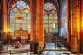 Interior of Roman Catholic Notre Dame de Paris. Royalty Free Stock Photo