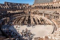 Interior of Roman Colosseum, one of the most visited landmarks of Rome, Italy