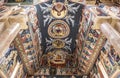 The interior of the Romanian Orthodox Church of the Nativity in Jericho, the frescoes of the ceiling