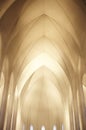 Interior Roof Structure Of Hallgrimskirkja Church In Reykjavik