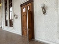 Interior of a room with arabic pattern and wooden doors Royalty Free Stock Photo