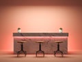 Interior room with bar counter 3D rendering Royalty Free Stock Photo