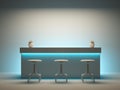 Interior room with bar counter 3D rendering Royalty Free Stock Photo