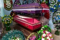 Interior of room with funeral accessories Royalty Free Stock Photo