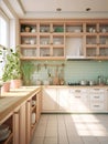 Interior room of kitchen with shining light Royalty Free Stock Photo