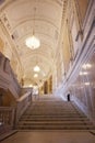 Interior rooms, stairs and halls with columns of the Hofburg Palace in Vienna