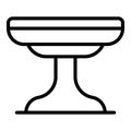 Interior round table icon, outline style