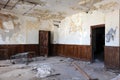 Interior of ruined abandoned building in Detroit