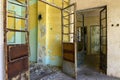 Interior of a ruined building on the Goli otok prison in Croatia Royalty Free Stock Photo
