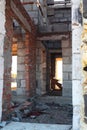 Interior of a ruined house Royalty Free Stock Photo