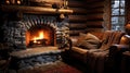 interior rustic cabin wall Royalty Free Stock Photo
