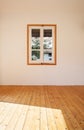 Interior rustic house, small window Royalty Free Stock Photo