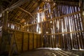 Interior of a Rustic Old Barn Royalty Free Stock Photo