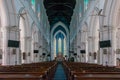 Interior of Saint Andrew Cathedral in Singapore, selective focus