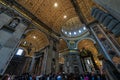 Interior of Saint Peter Basilica - Vatican city Rome Royalty Free Stock Photo