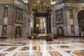 Interior the Saint Peter`s Basilica in Vatican City - Rome Royalty Free Stock Photo