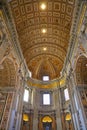 Interior of the Saint Peter`s Basilica in the Vatican Royalty Free Stock Photo