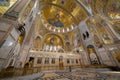 Interior of Saint Sava temple in Belgrade, Serbia, gold mosaic touristic attraction Royalty Free Stock Photo
