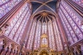 Interior of Sainte-Chapelle, Paris,France Royalty Free Stock Photo