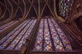 Interior of Sainte-Chapelle, Paris,France Royalty Free Stock Photo