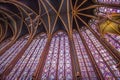 Interior of Sainte-Chapelle, Paris,France Royalty Free Stock Photo