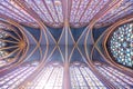 Interior of Sainte-Chapelle in Paris Royalty Free Stock Photo