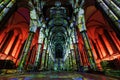 Interior of Salisbury cathedral illuminated for the annual display Royalty Free Stock Photo