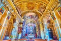 Interior of San Vigilio Church, on March 24 in Gandria, Ticino, Switzerland