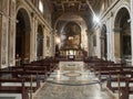 Interior of Santa Francesca Romana basilica. View of main nave and apse