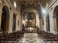 Interior of Santa Francesca Romana basilica. View of main nave and apse