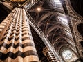Interior of Santa Maria Assunta Cathedral, Siena, Italy.