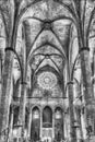 Interior of Santa Maria del Mar in Barcelona, Catalonia, Spain Royalty Free Stock Photo