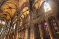 Interior of Santa Maria del Mar church in Barcelona, Spain. Royalty Free Stock Photo