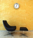 Interior scene chair with clock Royalty Free Stock Photo