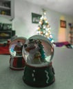 Christmas Scene with blurry lights