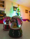 Christmas Scene with blurry lights