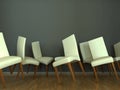 Interior scene dancing chairs Royalty Free Stock Photo