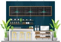 Interior scene of modern coffee shop counter bar Royalty Free Stock Photo