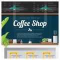 Interior scene of modern coffee shop counter bar Royalty Free Stock Photo