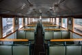 Interior of a second class carriage in a vintage Italian train Royalty Free Stock Photo