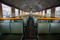 Interior of a second class carriage in a vintage Italian train Royalty Free Stock Photo