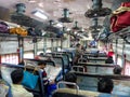 Interior of second class train car in Rajasthan, India