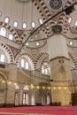 The interior of the Sehzade Mosque in Istanbul Royalty Free Stock Photo