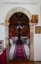Interior of the Serbian Orthodox monastery Royalty Free Stock Photo