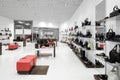 Interior of shoe store in modern european mall Royalty Free Stock Photo