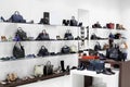 Interior of shoe store in modern european mall Royalty Free Stock Photo