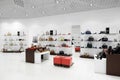 Interior of shoe store in modern european mall Royalty Free Stock Photo