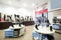 Interior of shoe store in modern european mall Royalty Free Stock Photo