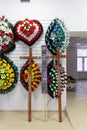 Interior of shop with funeral accessories